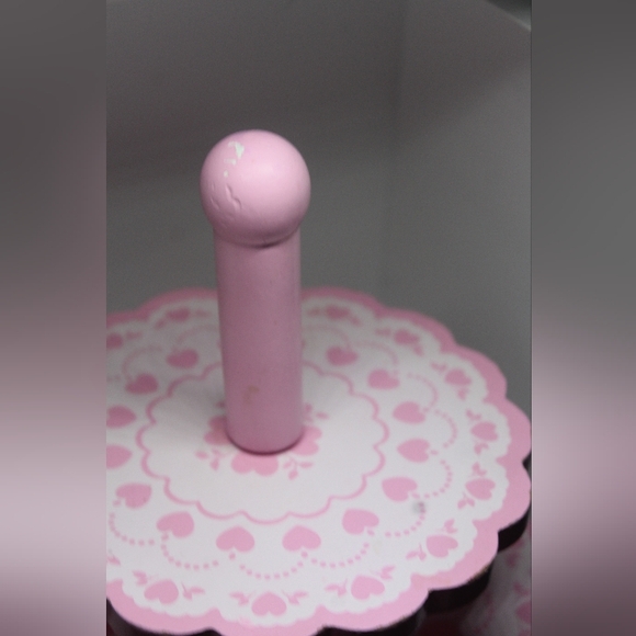 Vintage 2 Tier Pink & White Dessert Display Stand - Picture 13 of 17